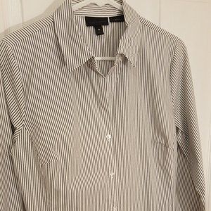Blue pinstripe dress shirt / blouse